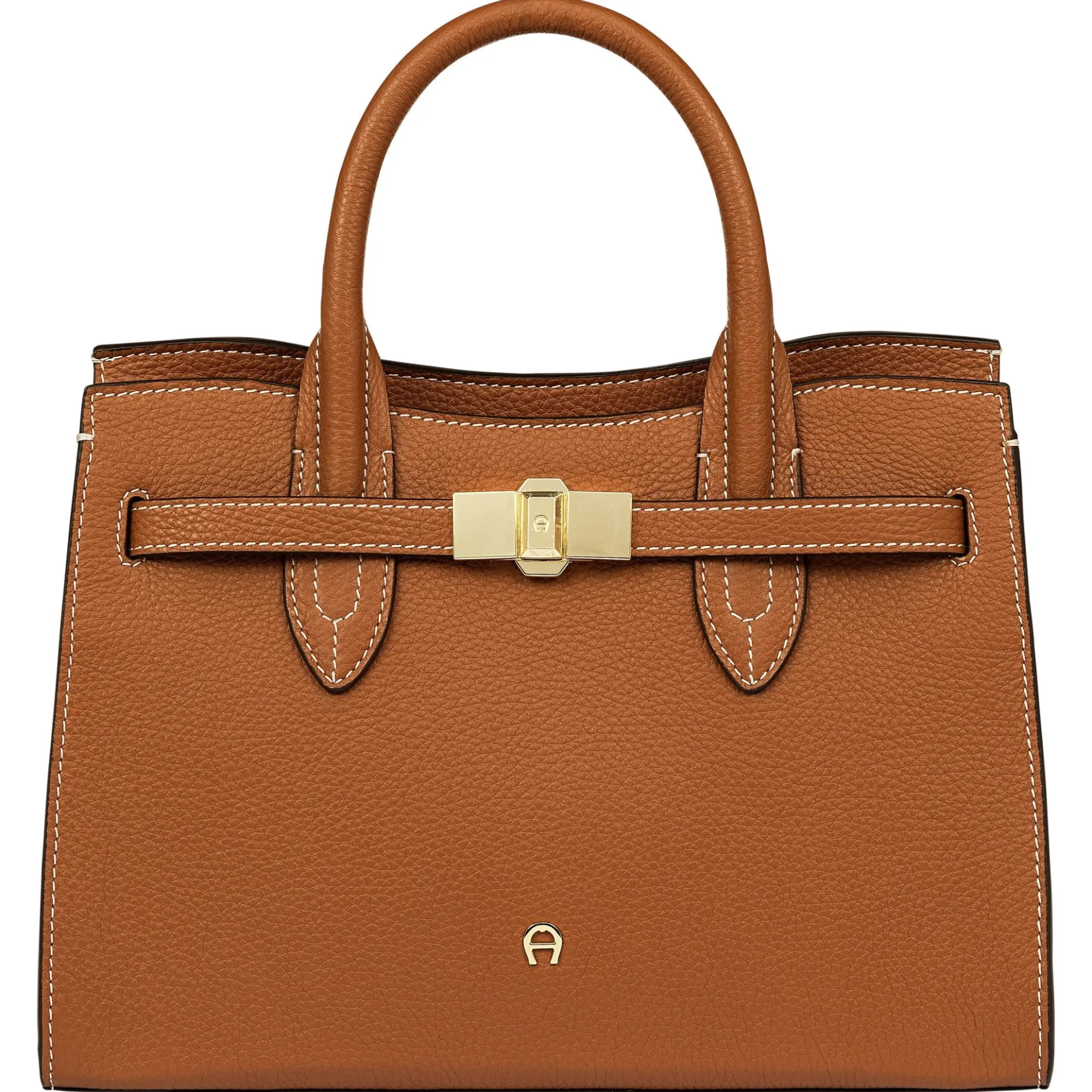 Farah - Henkeltasche M 28 cm (Farbe: cognac brown)