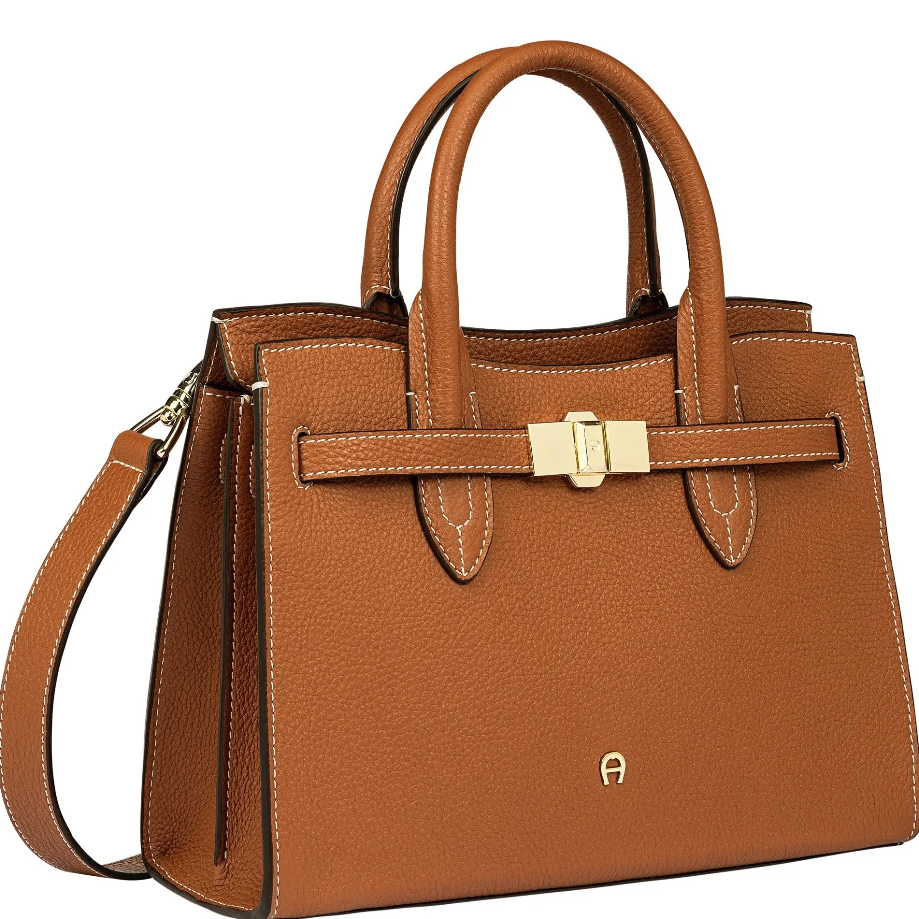 Farah - Henkeltasche M 28 cm (Farbe: cognac brown)