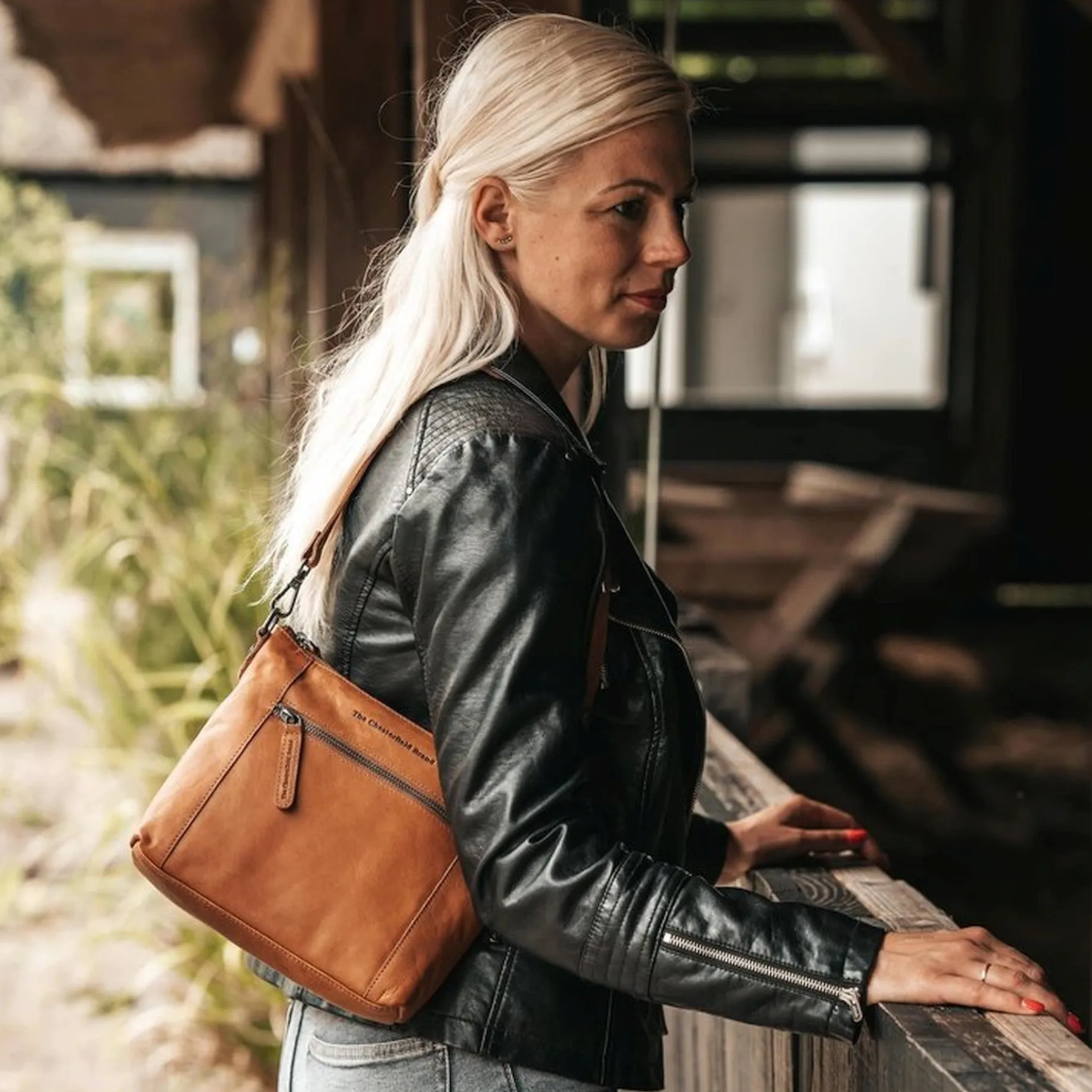 Faro - Schultertasche 23 cm (cognac)