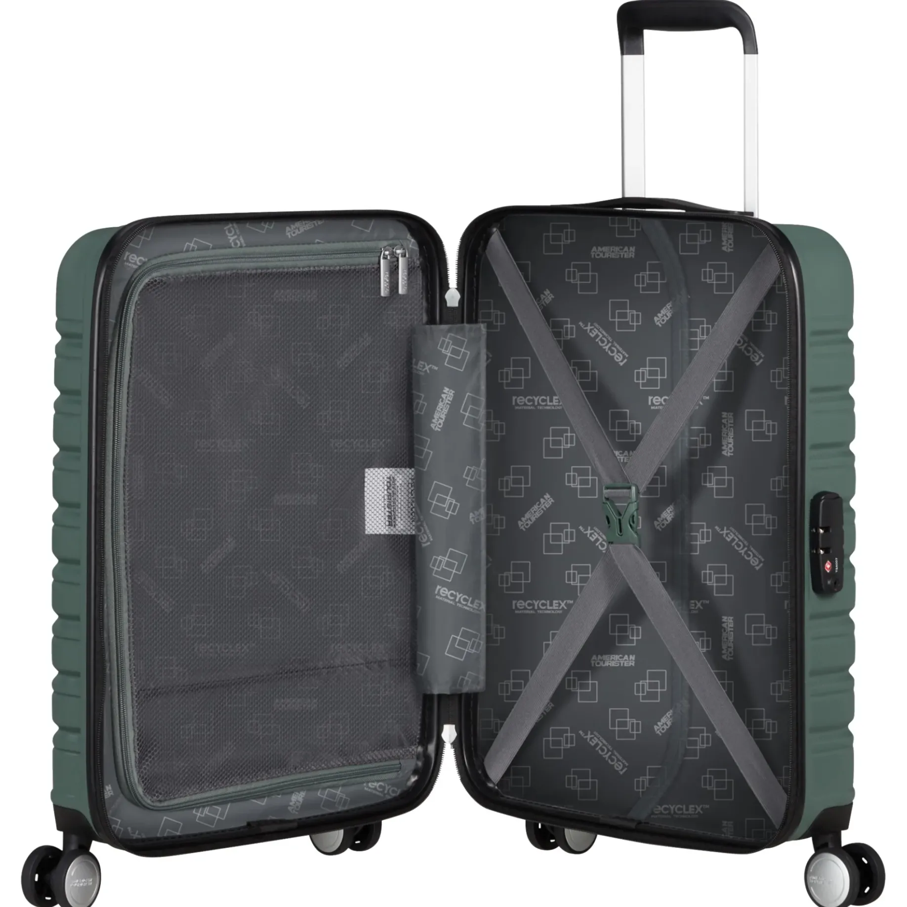 Flashline - 4-Rollen-Kabinentrolley 55 cm (grün)