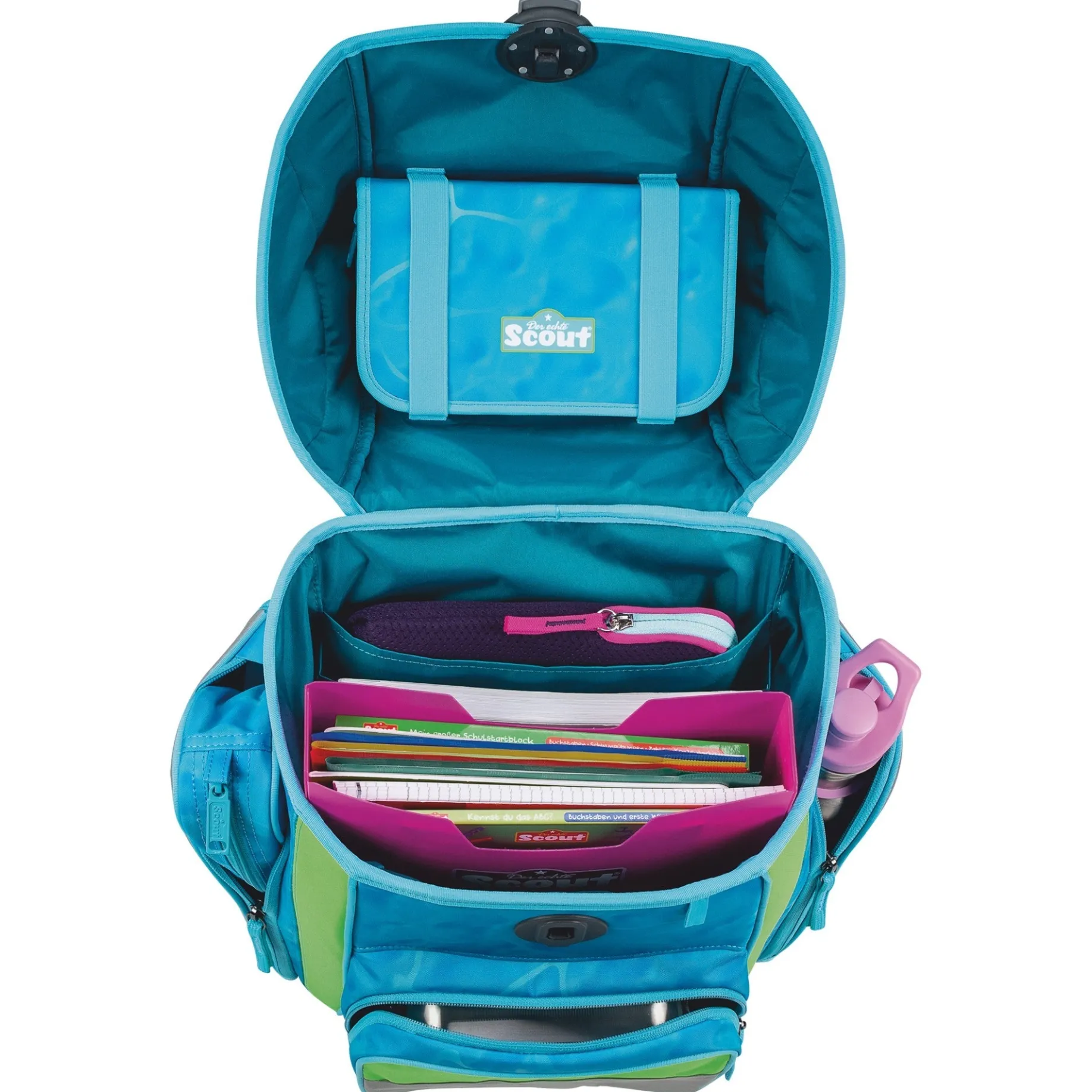 Genius DIN - Schulranzen Set 4 tlg. mit Turnbeutel (Water Lily)