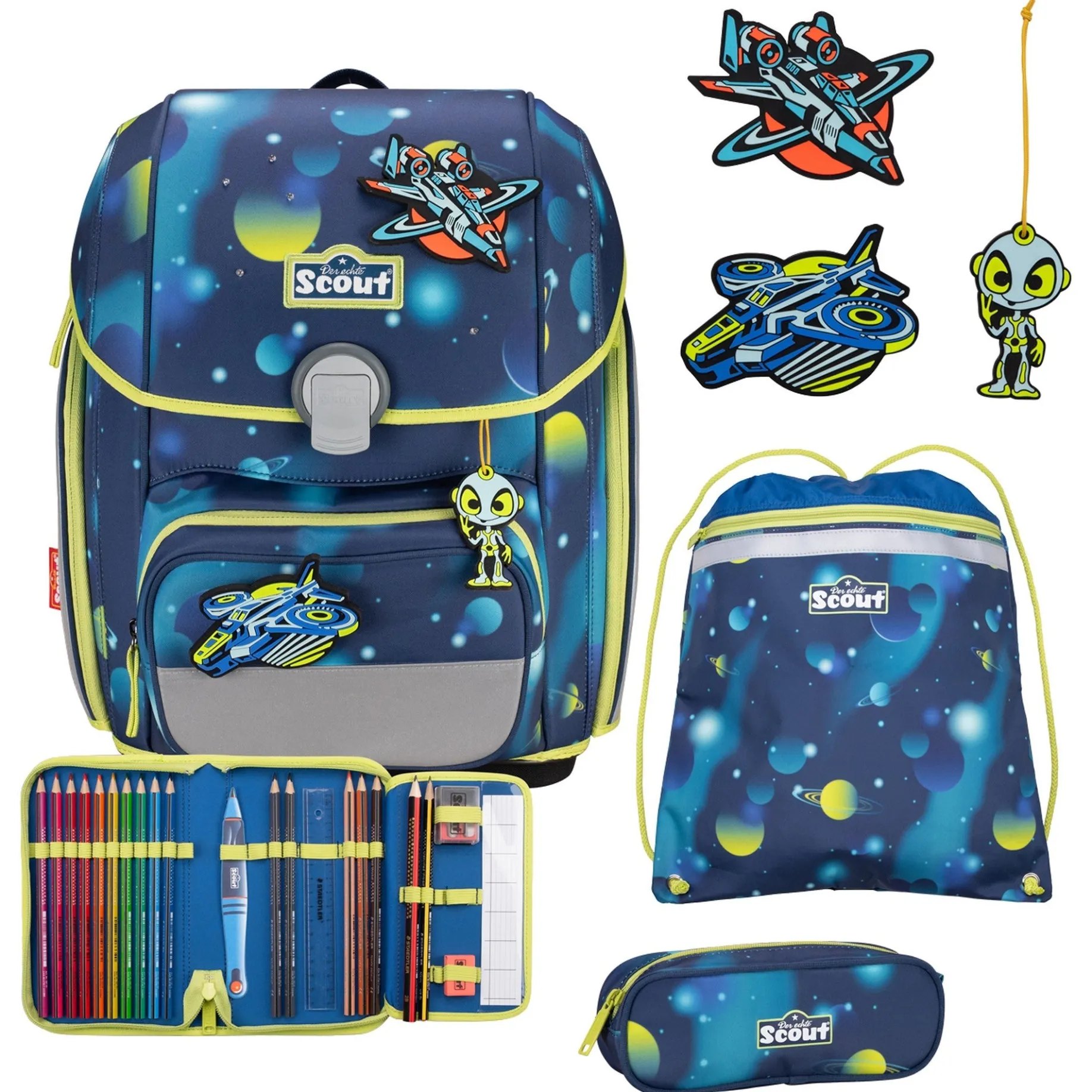 Genius Exklusiv LED - Schulranzen Set 4tlg. (Planets)