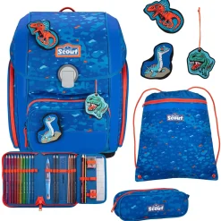 Genius Exklusiv Superflash - Schulranzen Set 4tlg. (Blue Dino)
