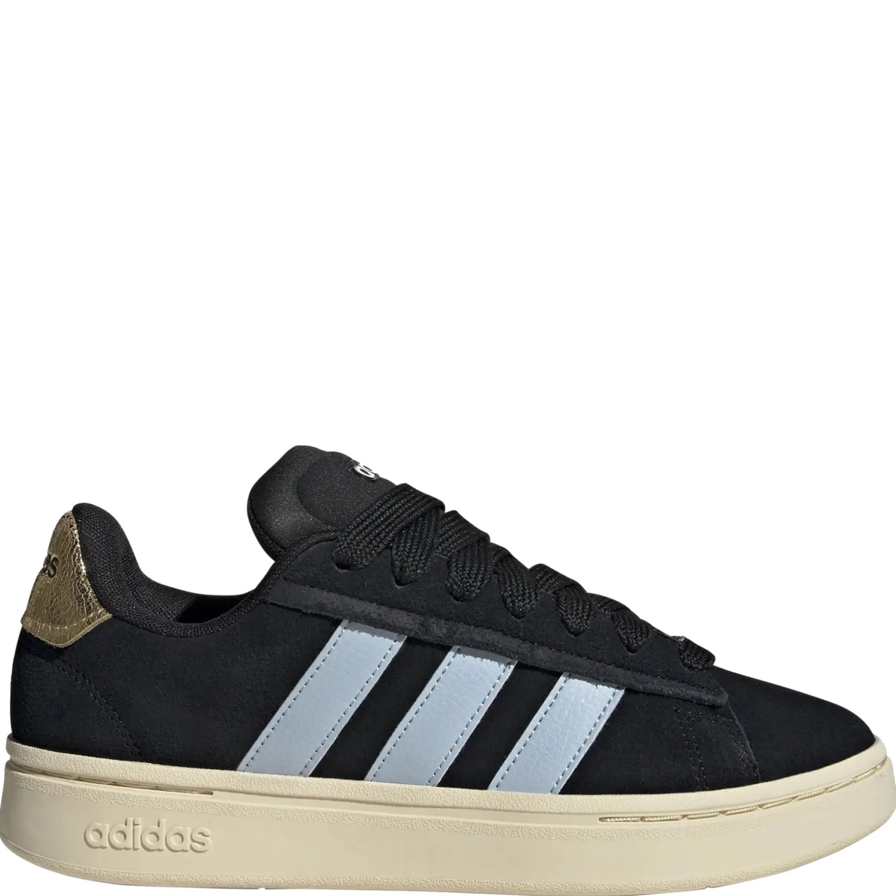 Grand Court Alpha 00s Sneaker - Schuh Women (core black/wonder blue/gold met., 38)