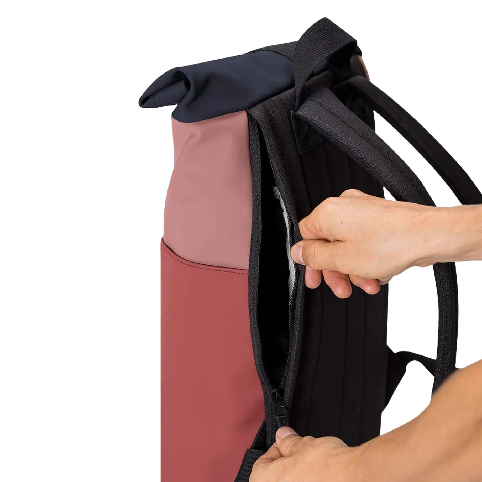 Hajo Mini Lotus Rolltop - Rucksack 16'' 42 cm (dark rose / hibiscus)