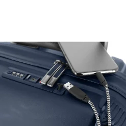 IP1 - 4-Rollen-Kabinentrolley 55 cm S mit USB Port (Glacier blue)