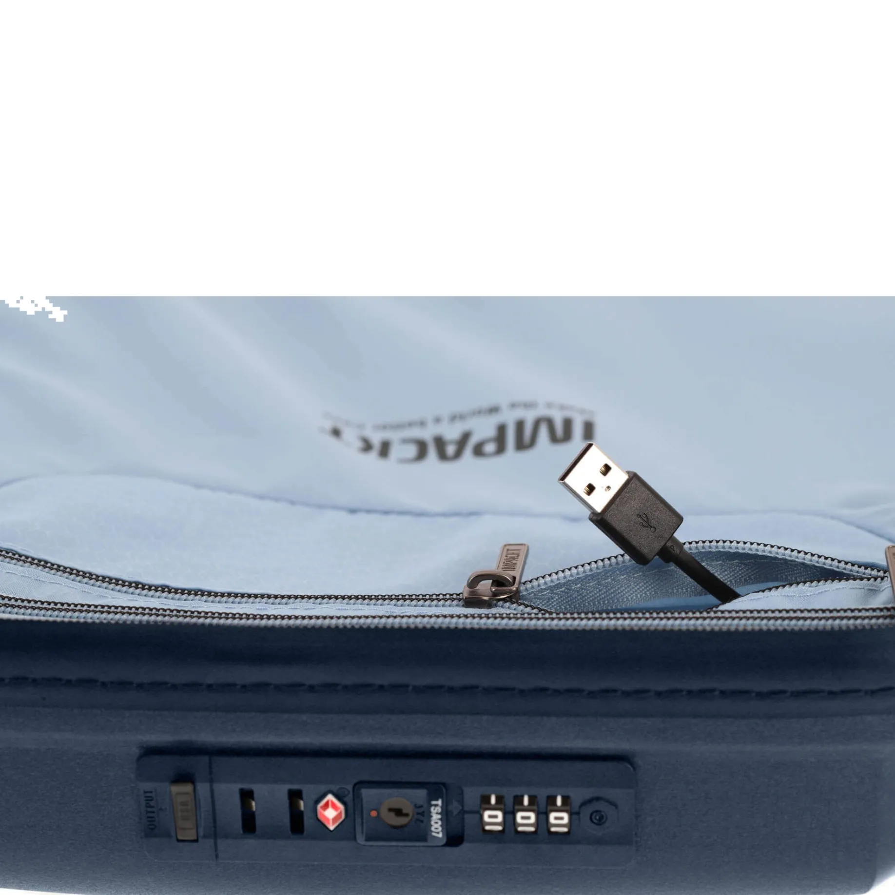 IP1 - 4-Rollen-Kabinentrolley 55 cm S mit USB Port (Glacier blue)