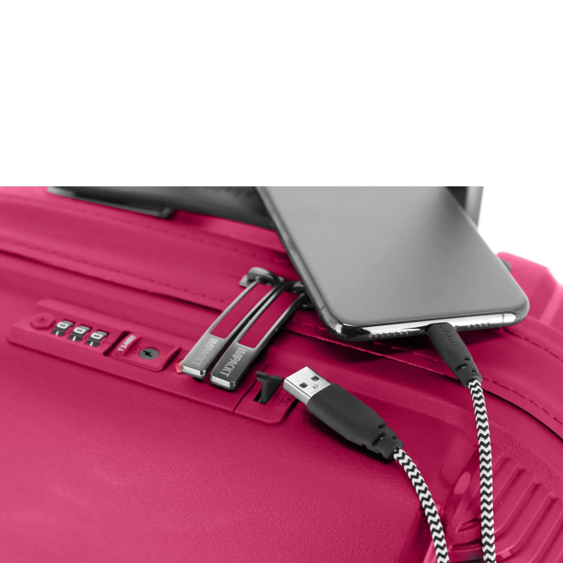 IP1 - 4-Rollen-Kabinentrolley 55 cm S mit USB Port (Flora pink)