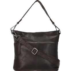 Jen - Schultertasche Leder 25 cm (brown)
