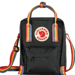 Kanken Rainbow Sling - Umhängetasche 20 cm (black-rainbow pattern)