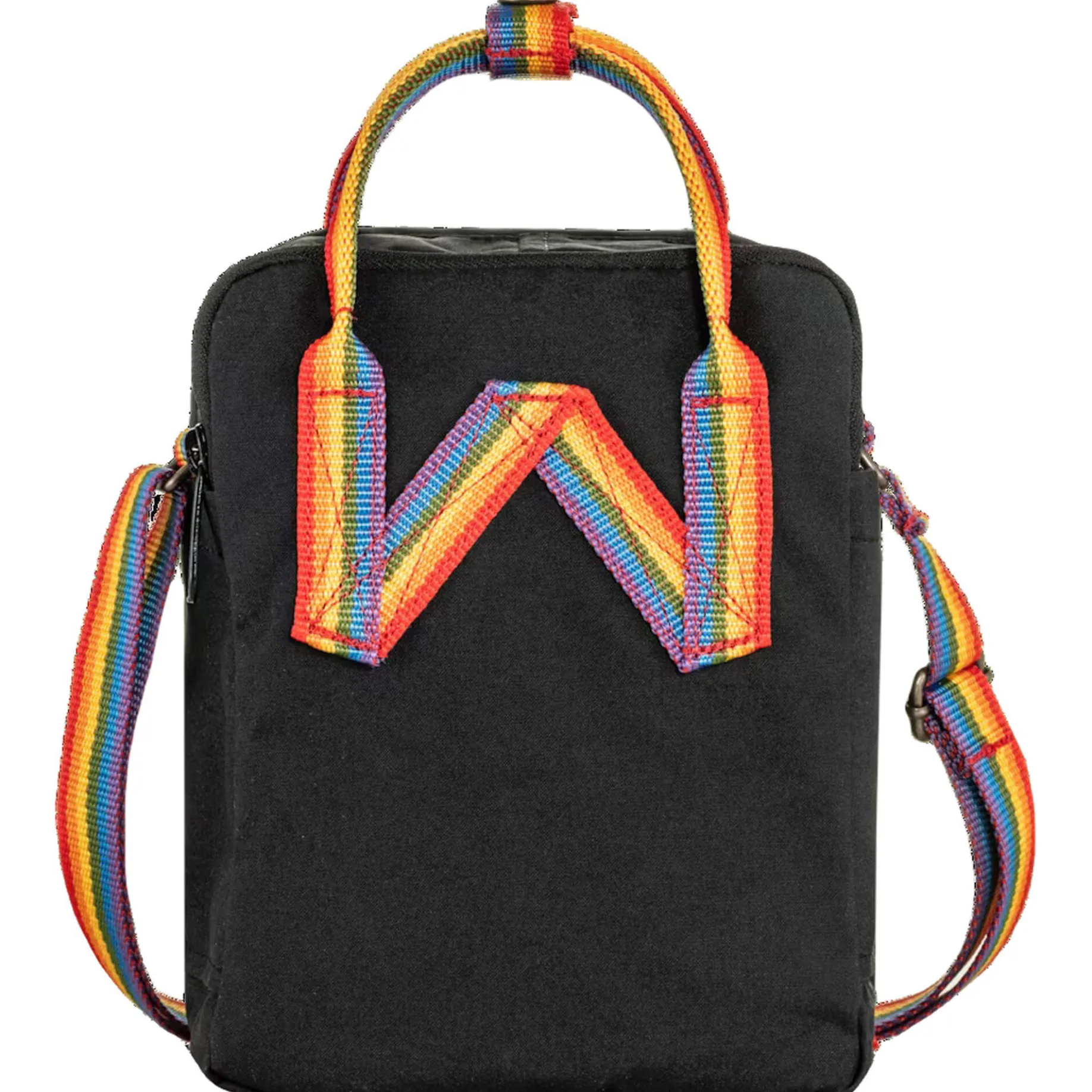 Kanken Rainbow Sling - Umhängetasche 20 cm (black-rainbow pattern)