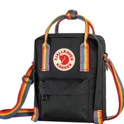 Kanken Rainbow Sling - Umhängetasche 20 cm (black-rainbow pattern)