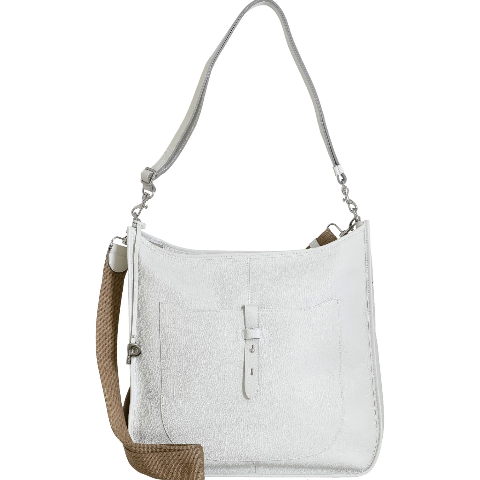 Kronberg - Schultertasche 40 cm Rindleder (white lily)