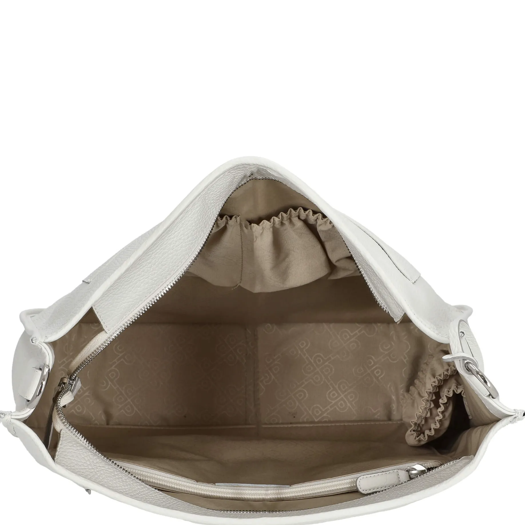 Kronberg - Schultertasche 40 cm Rindleder (white lily)