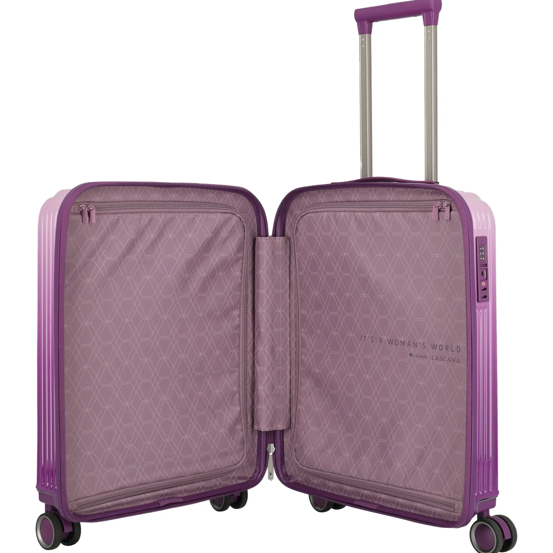 LASCANA Edition - 4-Rollen-Kabinentrolley 55 cm (purple degrade)
