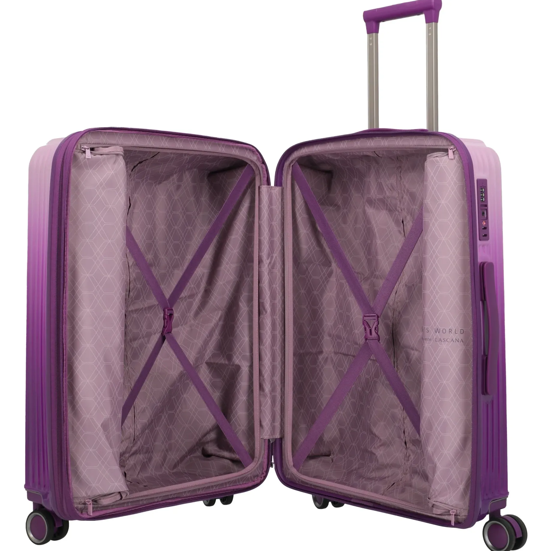 LASCANA Edition - 4-Rollen-Trolley 65 cm erw. (purple degrade)