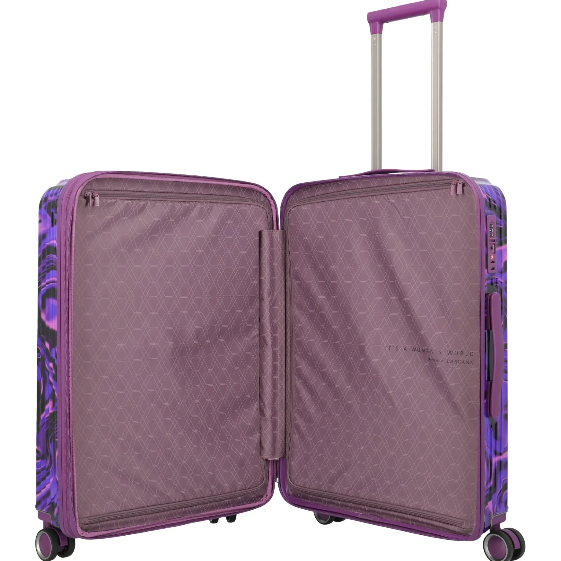 LASCANA Edition - 4-Rollen-Trolley 65 cm (purple swirl)