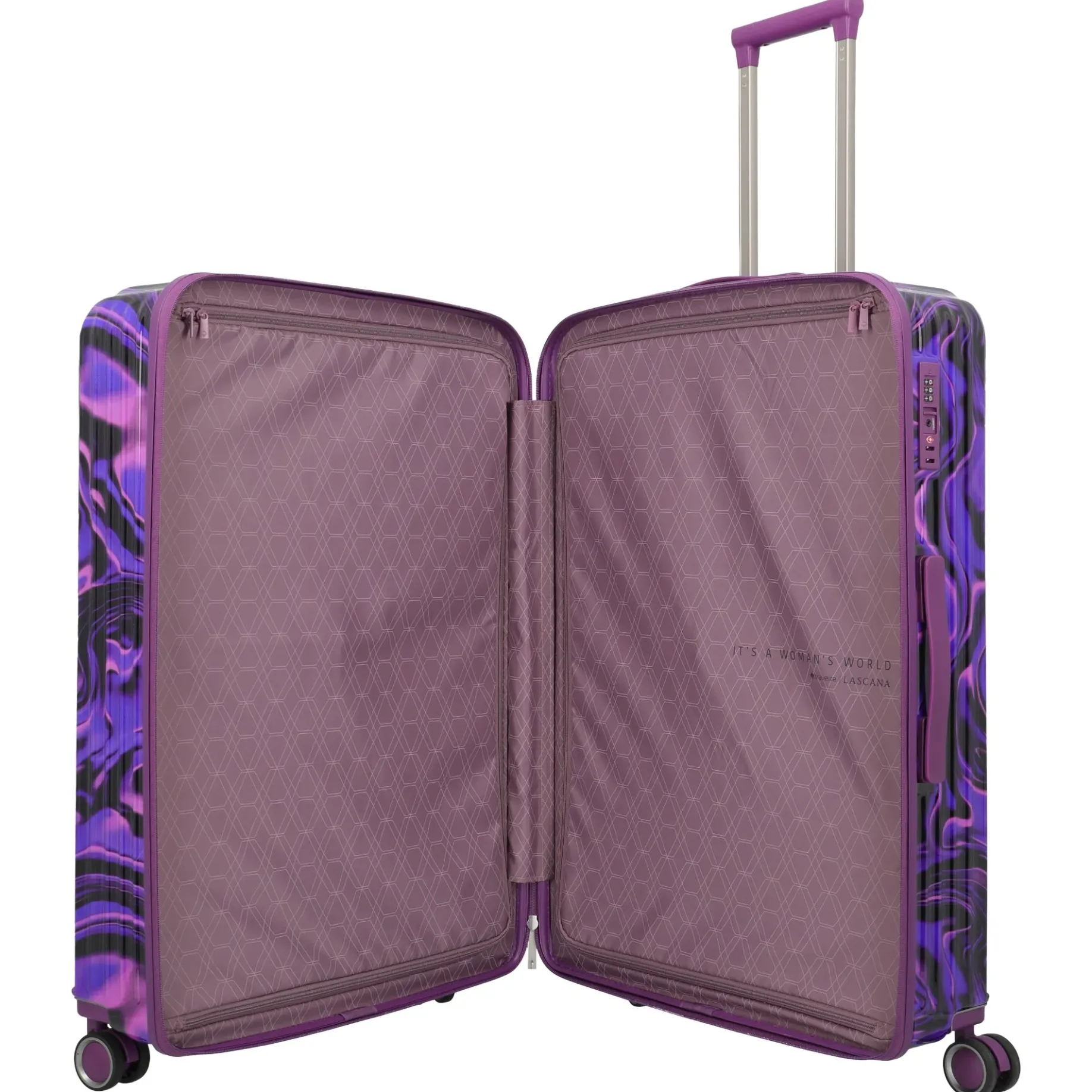 LASCANA Edition - 4-Rollen-Trolley 76 cm (purple swirl)