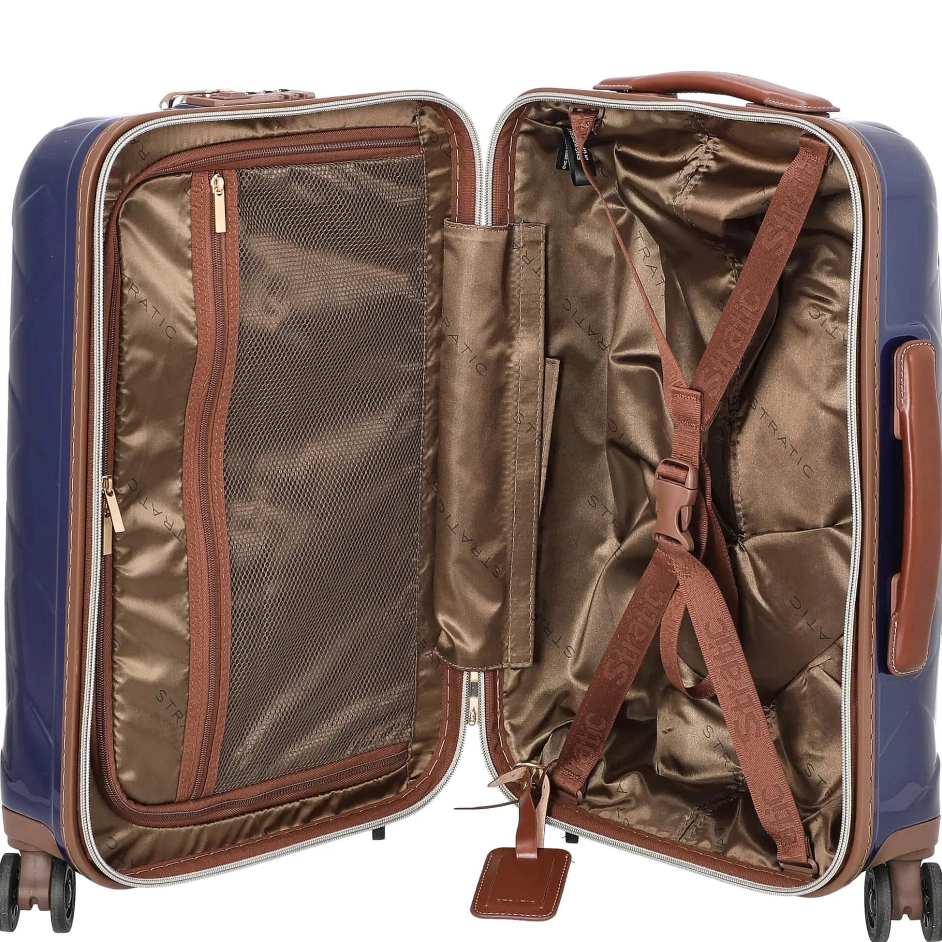 Leather and More - 4-Rollen-Kabinentrolley Vortasche 15" 55 cm S (blue)