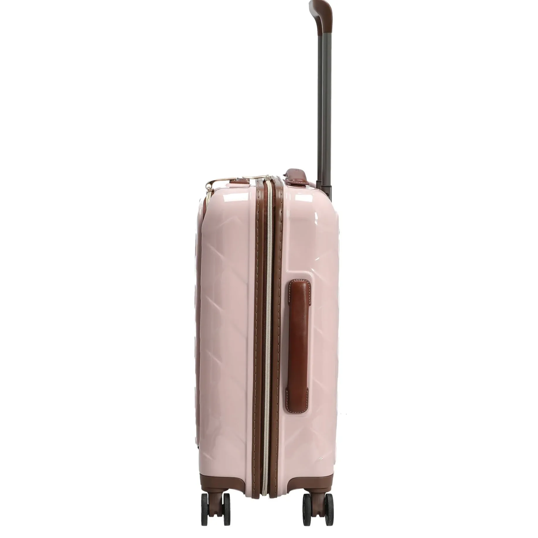 Leather and More - 4-Rollen-Kabinentrolley Vortasche 15" 55 cm S (rose)