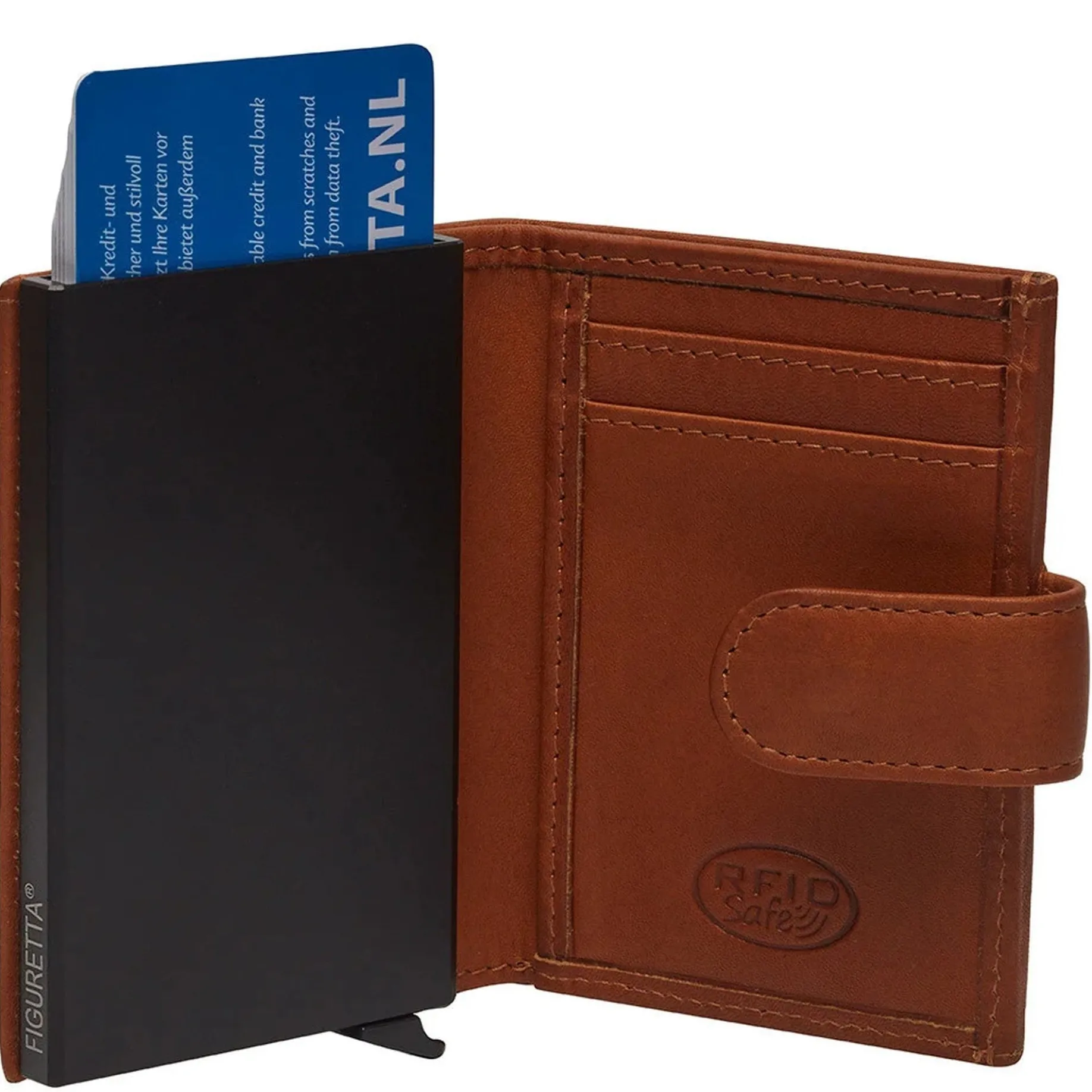 Leipzig - Kreditkartenetui 6cc 10 cm RFID (cognac)