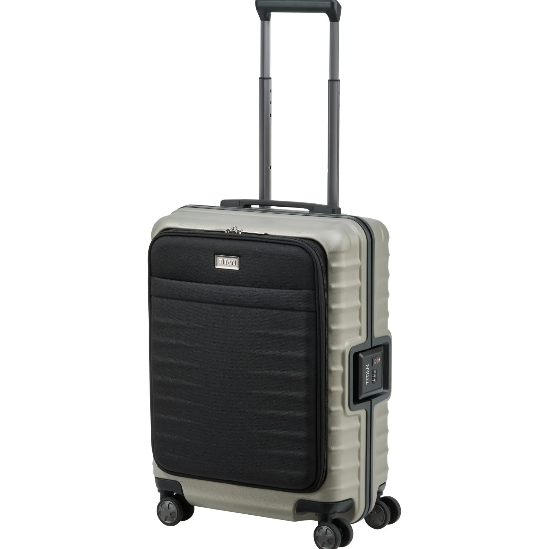 LITRON FRAME - 4-Rollen-Kabinentrolley mit Vortasche 55 cm (champagner)