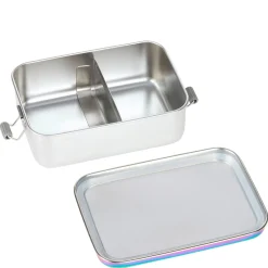 Lunchbox Stainless Steel Solid 18 cm - Brotzeitbox (Bold Rainbow)