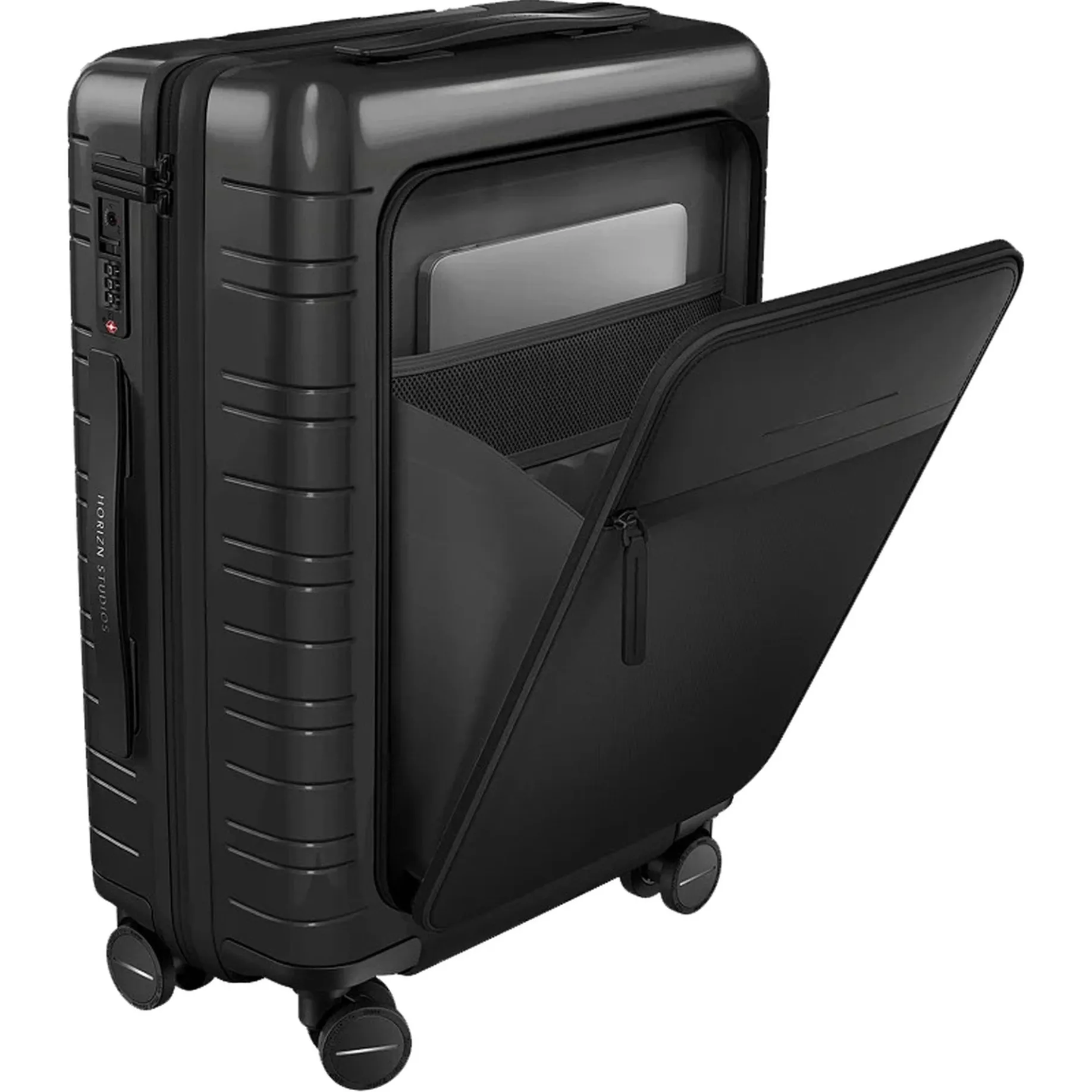 M5 Essential - 4-Rollen-Kabinentrolley mit Vortasche S 55 cm (glossy black)
