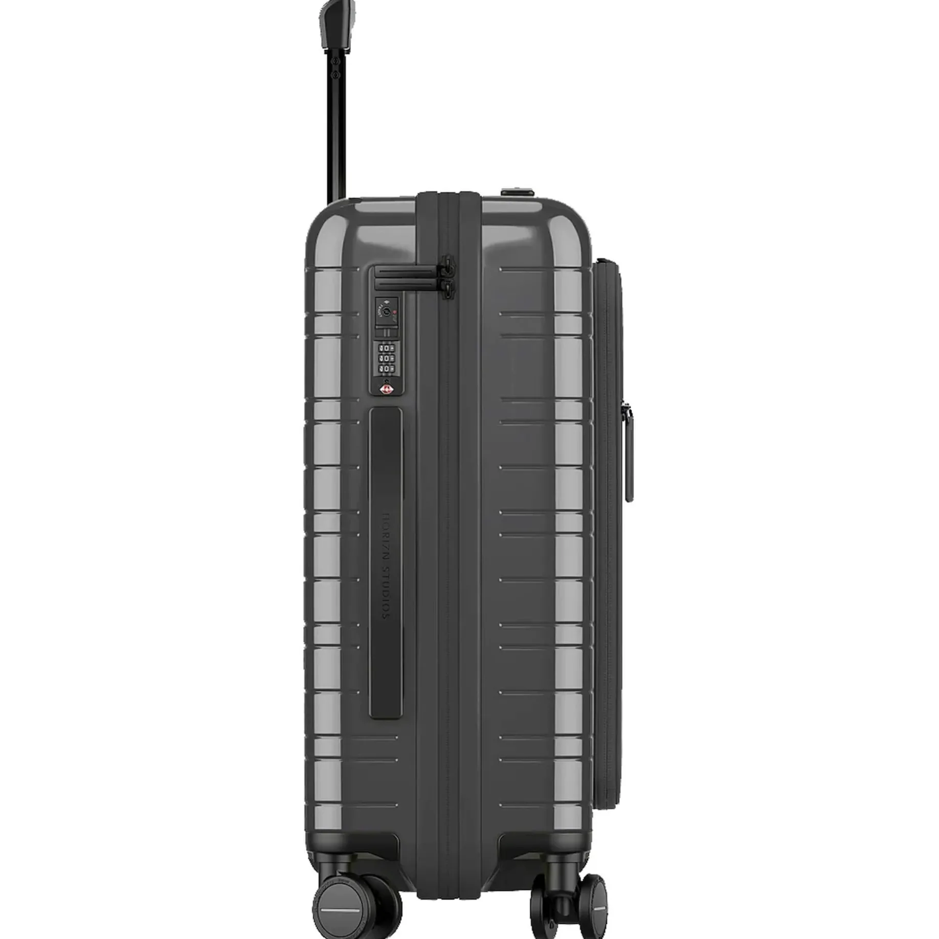 M5 Essential - 4-Rollen-Kabinentrolley mit Vortasche S 55 cm (glossy graphite)