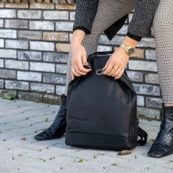 Manchester - Rucksack Leder 40 cm (black)