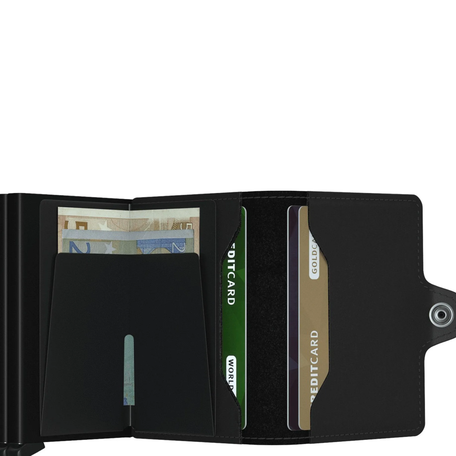 Matte Twinwallet - Geldbörse 12cc 7 cm RFID (black)