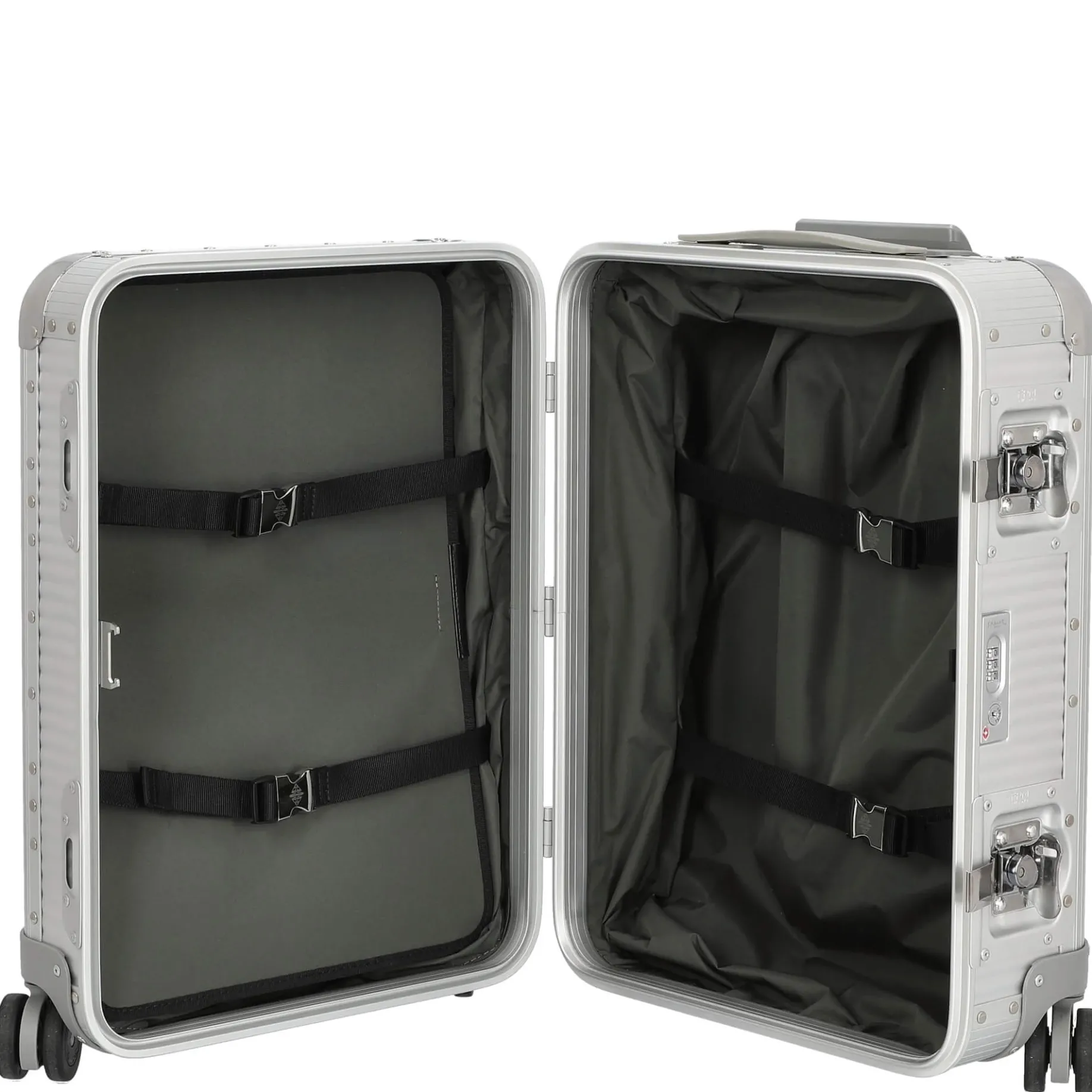 Milano Bank S aluminum Spinner 55 M - 4-Rollen-Kabinentrolley 53 cm (moonlight silver)