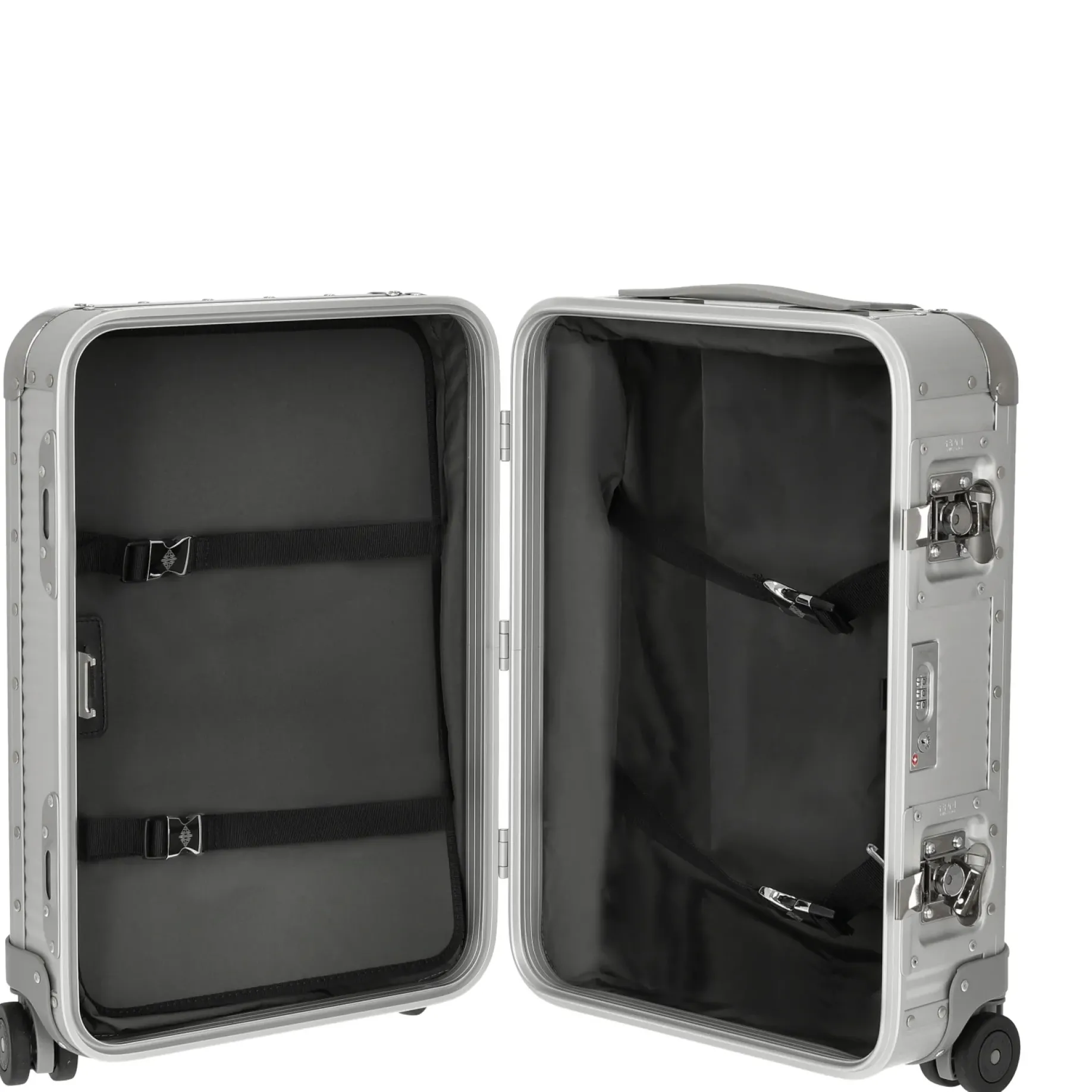 Milano Bank S aluminum Spinner 53 - 4-Rollen-Kabinentrolley 53 cm (moonlight silver)