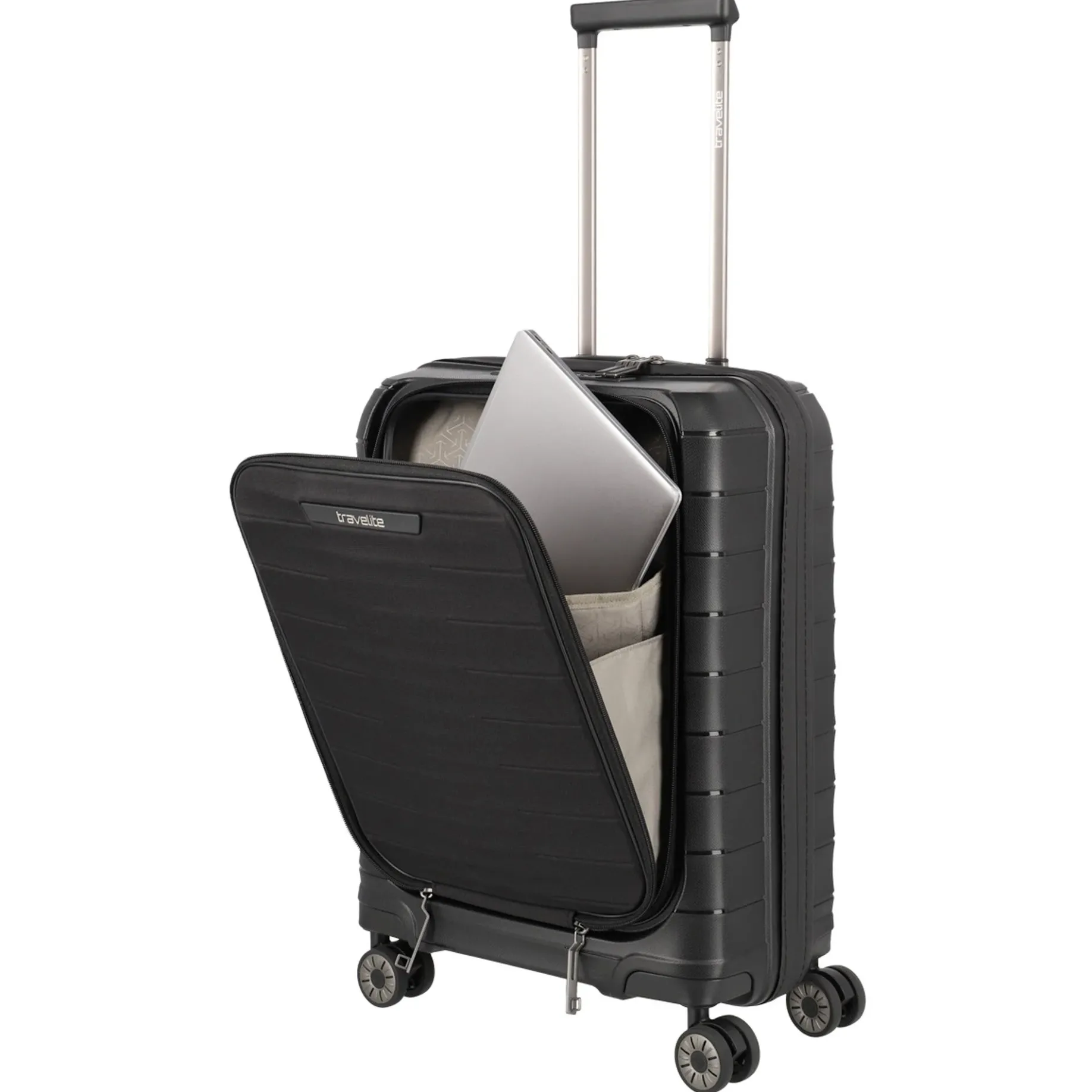 Mooby - 4-Rollen-Kabinentrolley mit Vortasche S 55 cm (black)