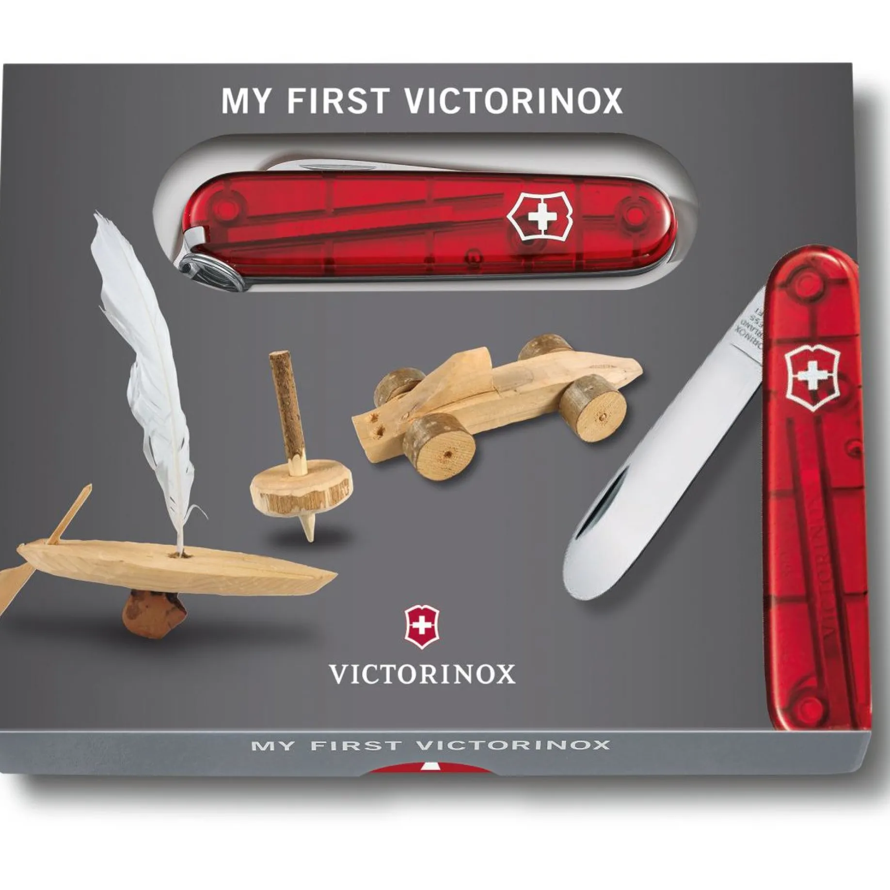 "My First Victorinox" - Kindertaschenmesser (transparent rot)