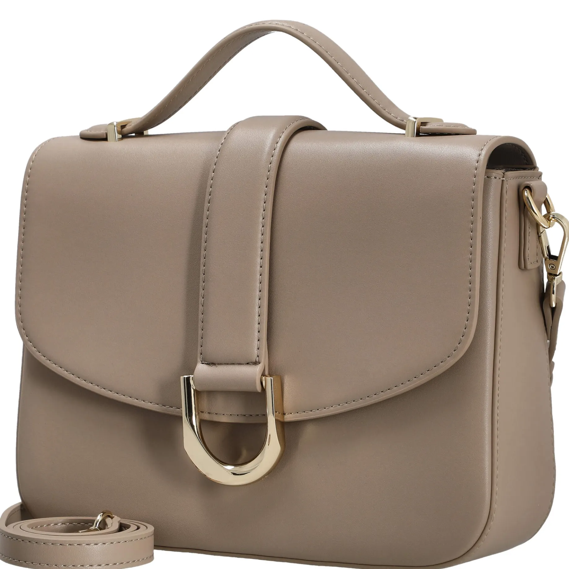 Nellim - Henkeltasche 25.5 cm (smooth taupe/gold)