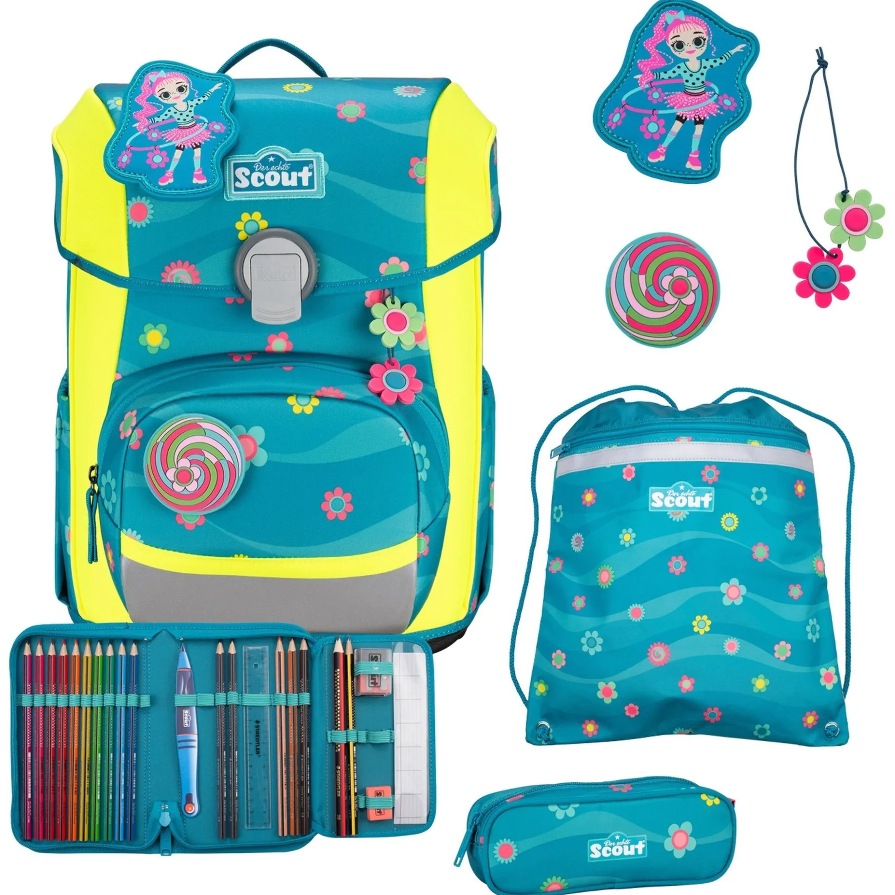 Neo DIN - Schulranzen Set 4tlg. (Little Flower)