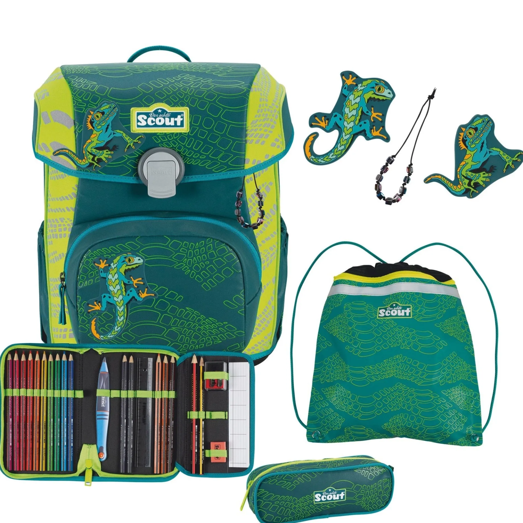 Neo DIN Exklusiv Superflash Extreme - Schulranzen Set 4tlg. (Lizard)