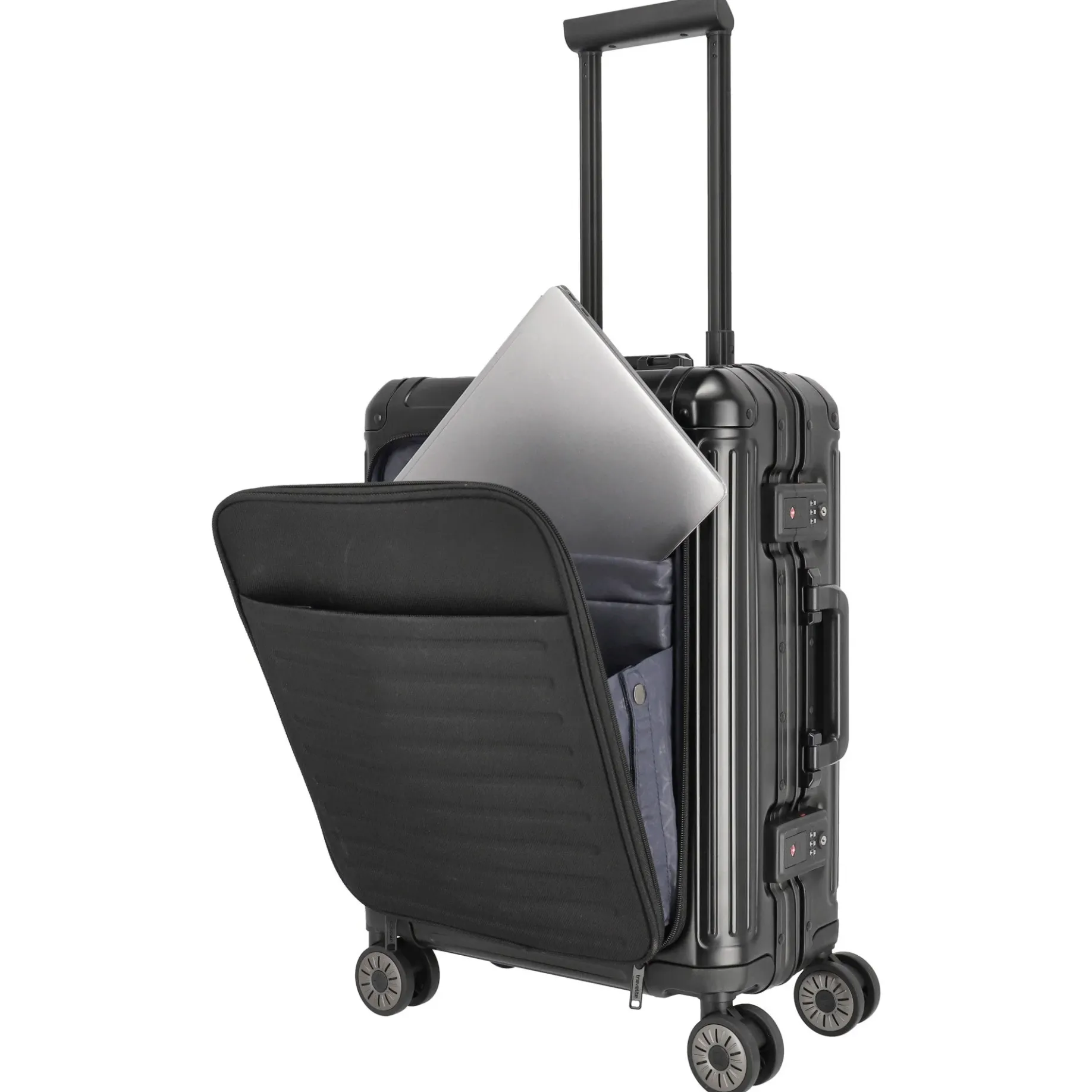 Next - 4-Rollen-Kabinentrolley mit Vortasche S 55 cm (black)
