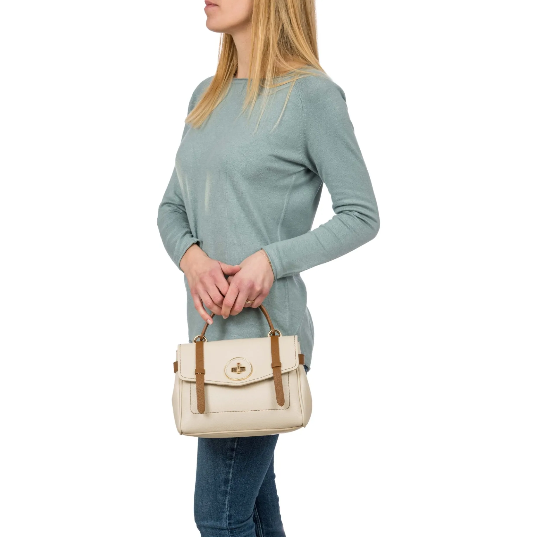 Ninfea - Henkeltasche 25 cm (cream/caramel)