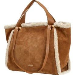 Oliver Eco Shearling - Shopper 35 cm (natural/cuir)