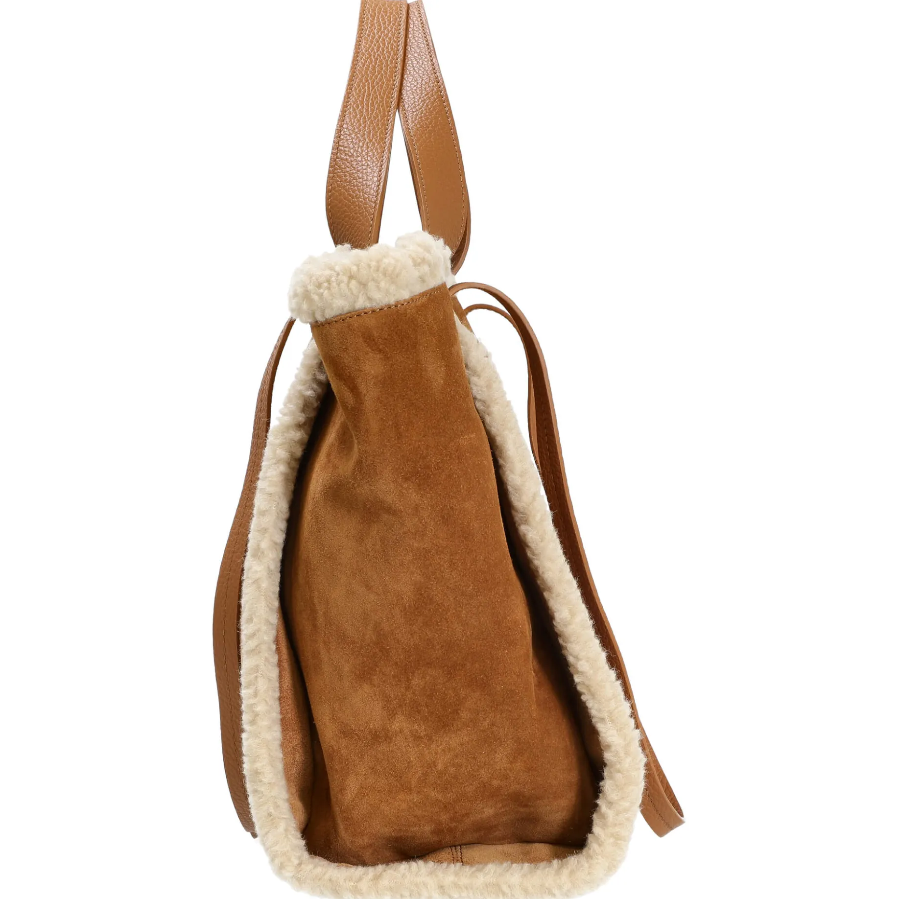 Oliver Eco Shearling - Shopper 35 cm (natural/cuir)