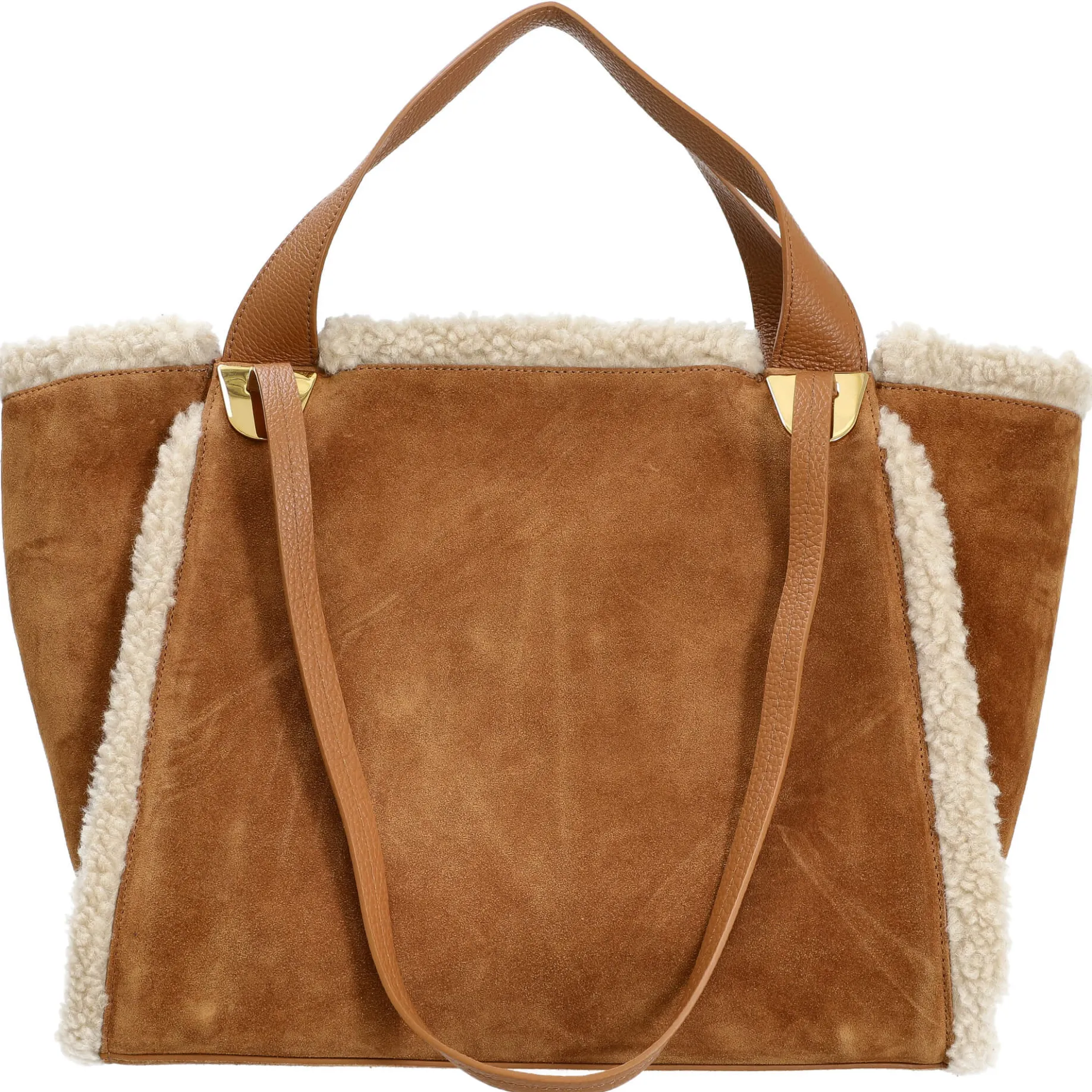 Oliver Eco Shearling - Shopper 35 cm (natural/cuir)