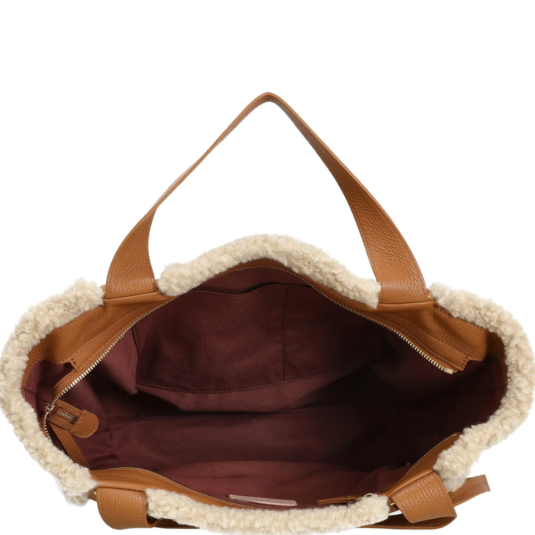 Oliver Eco Shearling - Shopper 35 cm (natural/cuir)