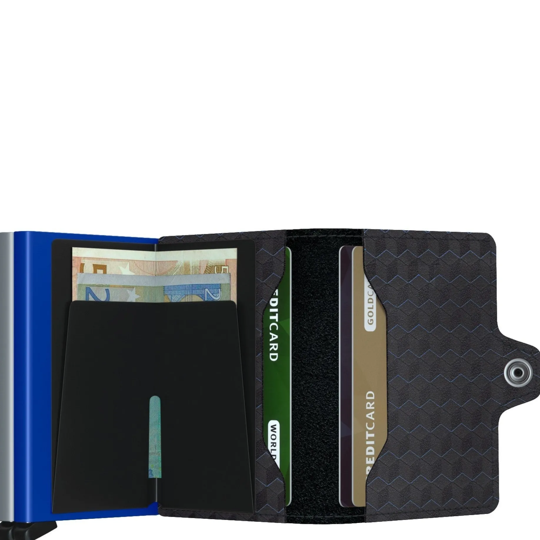 Optical Twinwallet - Geldbörse 16cc 10 cm RFID (titanium-blue)