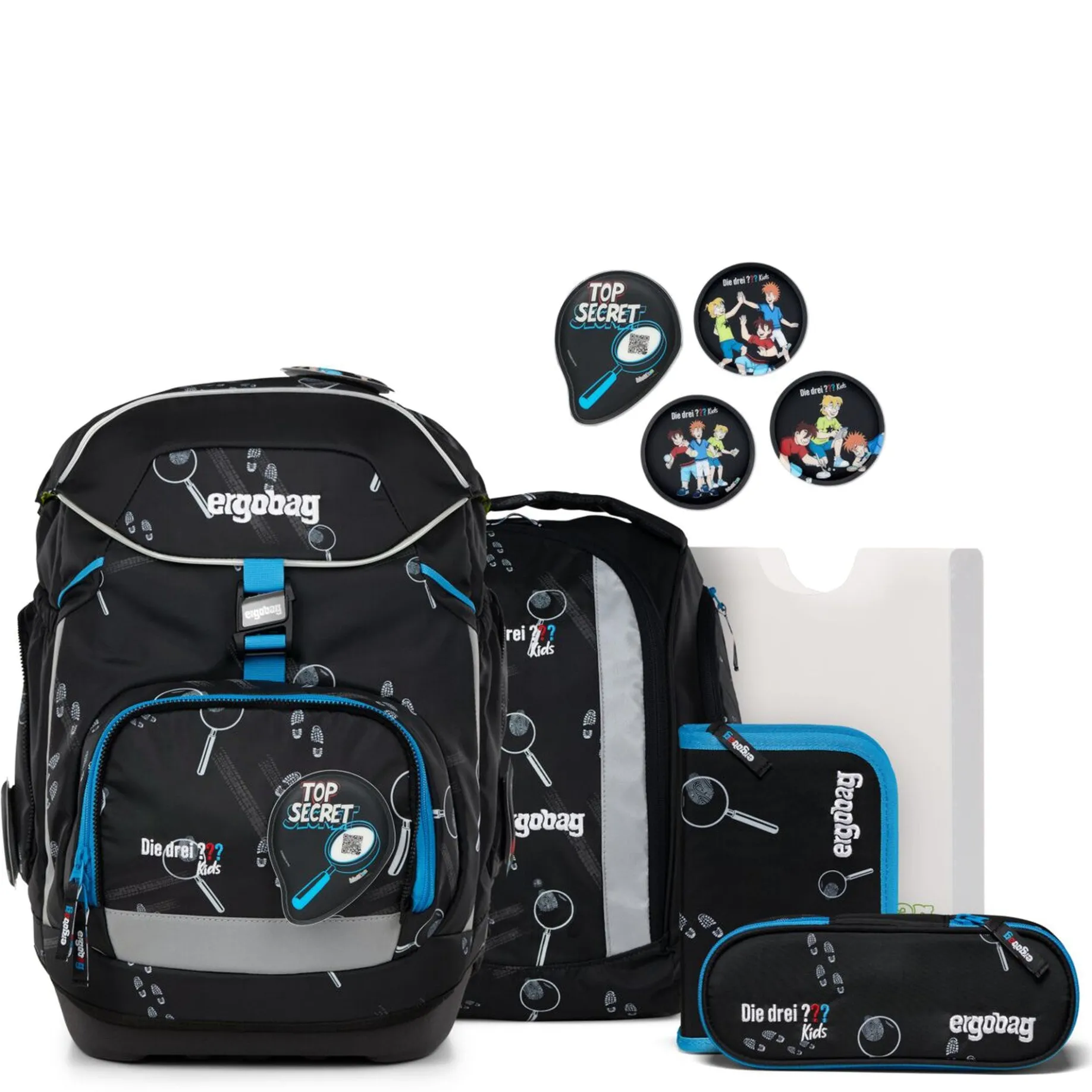 Pack "Die drei ???" - Schulrucksack Set 6tlg. Modell 2025 (Bärdektiv)