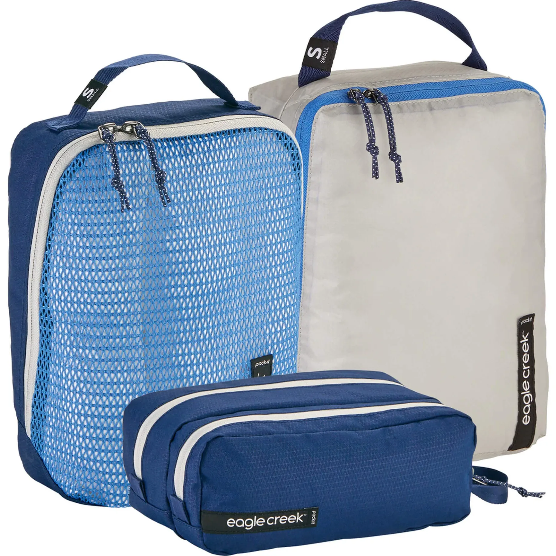 Pack-It Overnight Set - Packsack Set 3tlg. (az blue/grey)