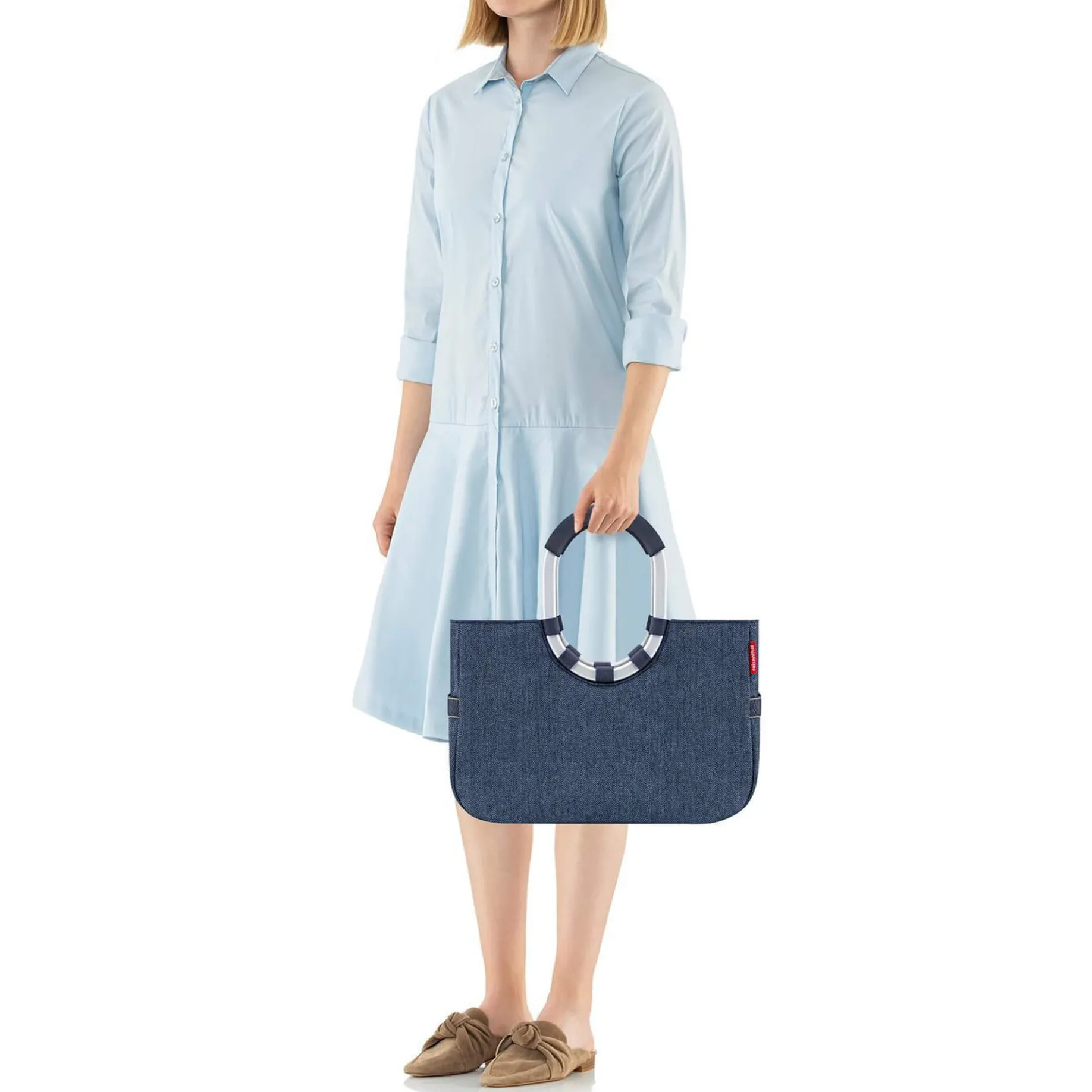 reisenthel loopshopper M / Shopper 40 cm (herringbone dark blue)
