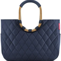 reisenthel shopping loopshopper L - Einkaufstasche mit Bügel 46 cm (frame rhombus midnight gold)