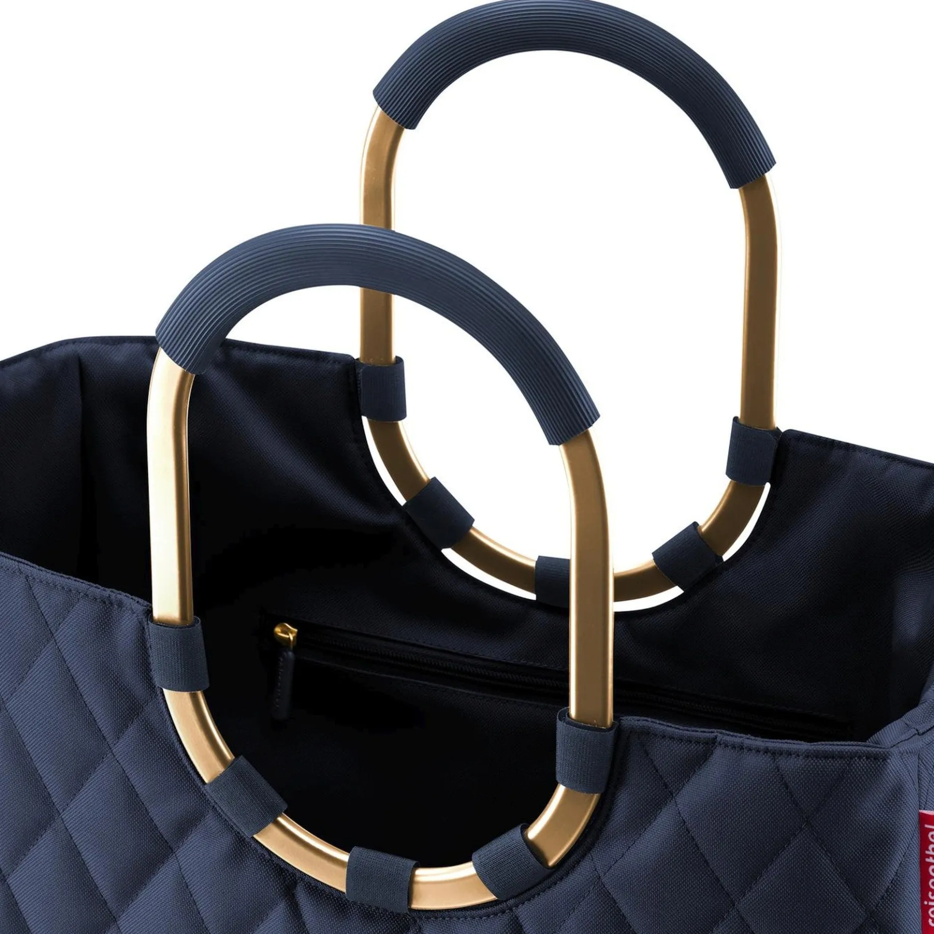 reisenthel shopping loopshopper L - Einkaufstasche mit Bügel 46 cm (frame rhombus midnight gold)